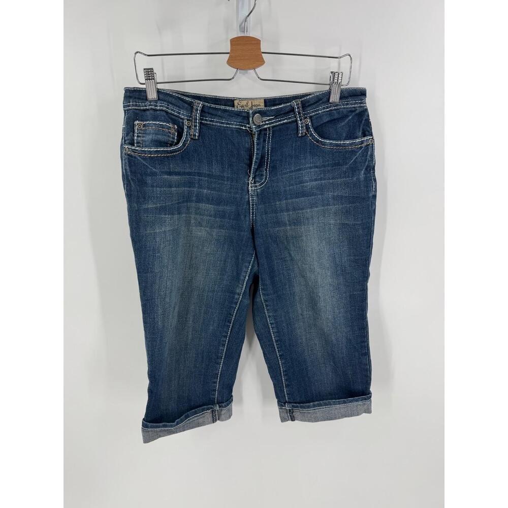 Earl Jean Medium Wash Rolled Hem 5-Pocket Capri Jeans Womens Size 6